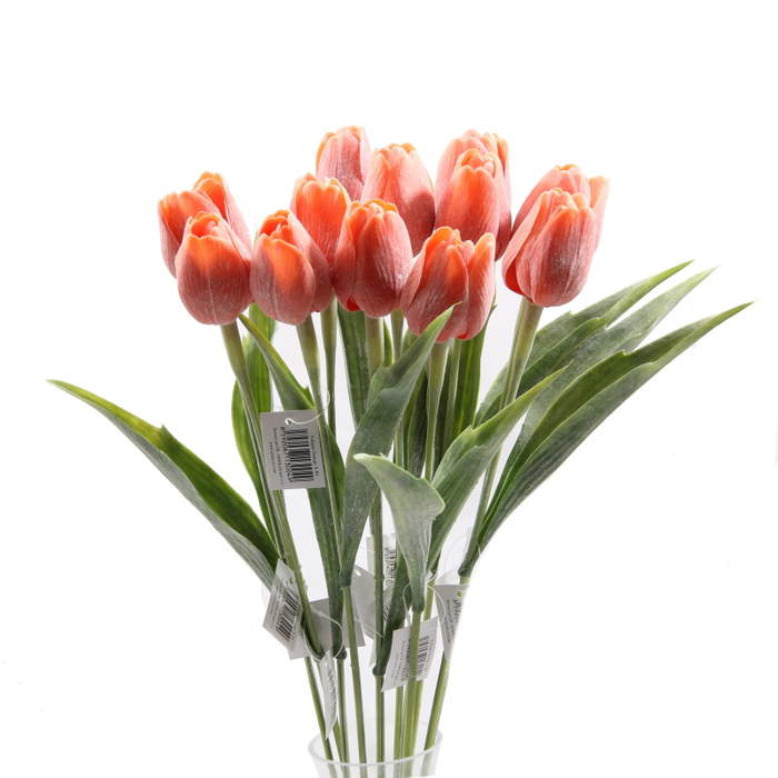 Tulipán řezaný umělý 40cm oranžový Edwilan