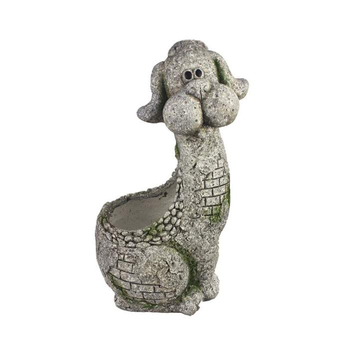 Obal hliněný sedící pes sedící šedý 47