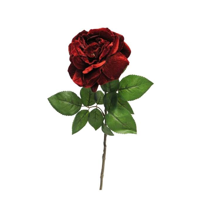 Růže CURTIS sametová řezaná umělá burgunská 63cm Nova Nature
