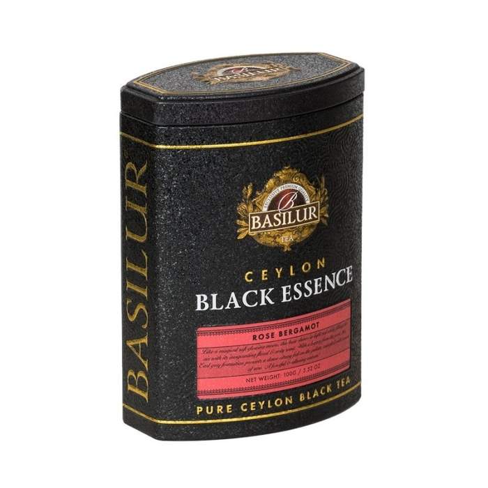 Čaj BASILUR Black Essence Rose Bergamot dóza 100g Mix Tee