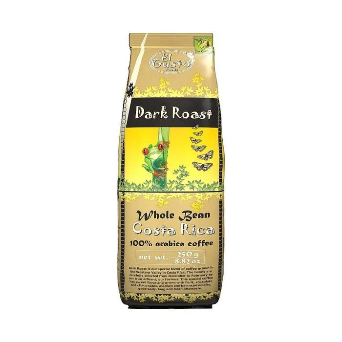 Káva EL GUSTO Arabica Dark Roast zrnková 250g Mix Tee