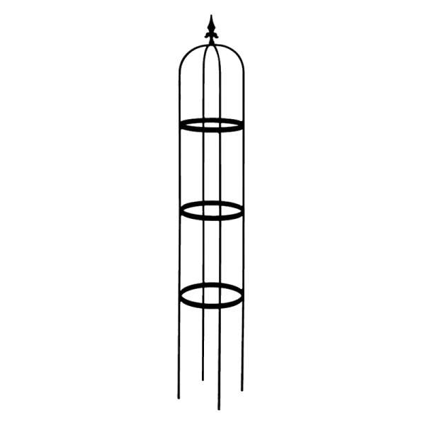 Opora/obelisk MUONIO kulatá se špicí kovová černá 150cm Vatax s.r.o.